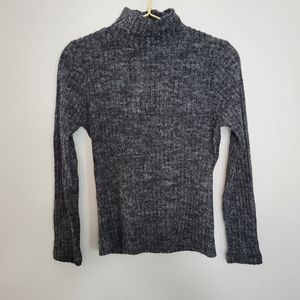 Small Les Snobs Gray Turtleneck Sweater Ribbed